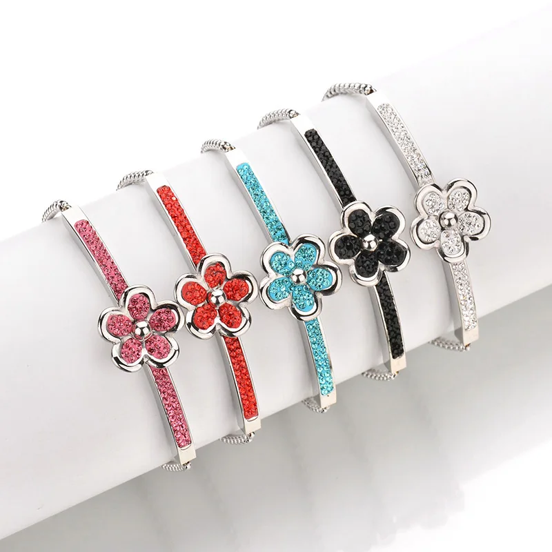 Браслет-цепочка женский из нержавеющей стали с кристаллами и камнями | Украшения