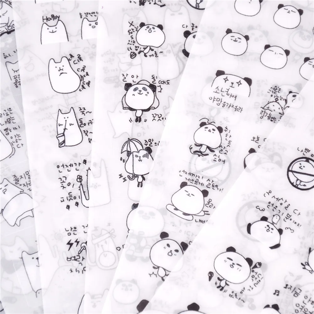 

New 6 Pcs New Cute Panda Pvc Sticker Cute Note Decoration Label Multifunction Joyfill Toy Stickers
