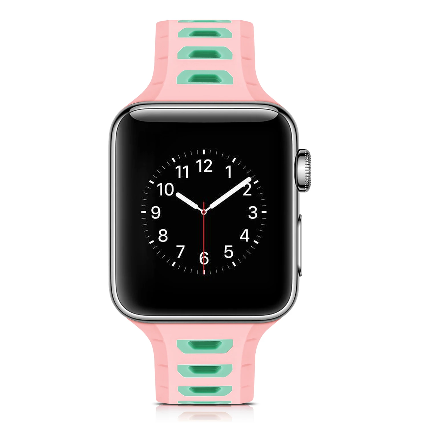 Спортивный силиконовый ремешок для Apple Watch 38 мм 42 мм ремешок спортивный силиконовый ремешок для iWatch 40 мм 44 мм ремешок серии 1 2 3 4 двухцветный