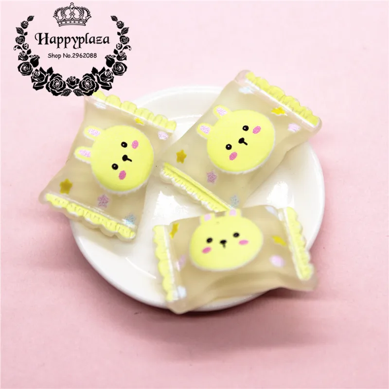 10 шт смолы Flatback кабошон матовый кролик и фрукты конфеты моделирование пищевого