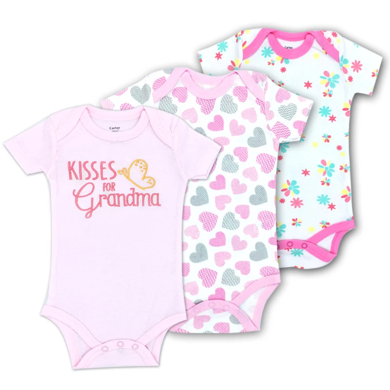 3 шт./лот детское боди комбинезон для младенцев с коротким рукавом комплект