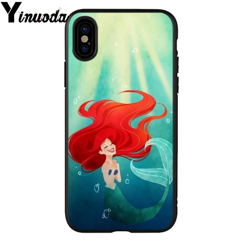 Yinuoda Ариэль Русалочка чехол для телефона iPhone X XS MAX 6 6S 7 7plus 8 8Plus 5 5S XR | Мобильные