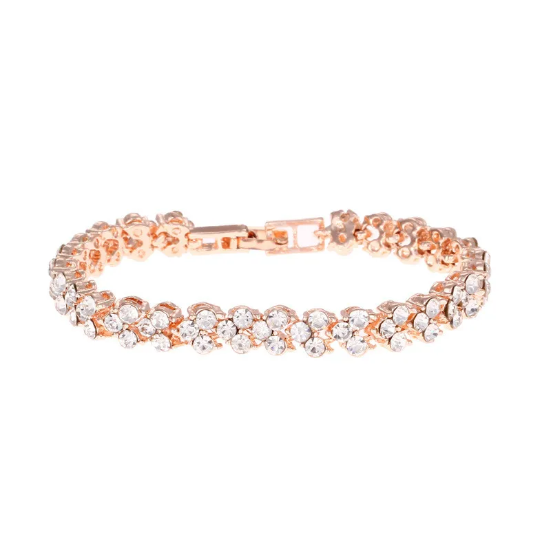 rose gold Модный женский браслет в римском стиле, браслеты с кристаллами, подарки, ювелирные аксессуары, фантастический браслет, брелок, подвеска - Окраска металла: rose gold