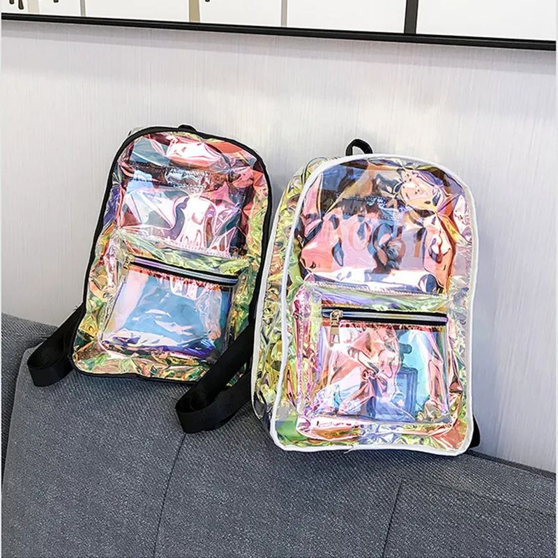 Harajuku корейский лазерный рюкзак модный с голограммой женский из мягкой