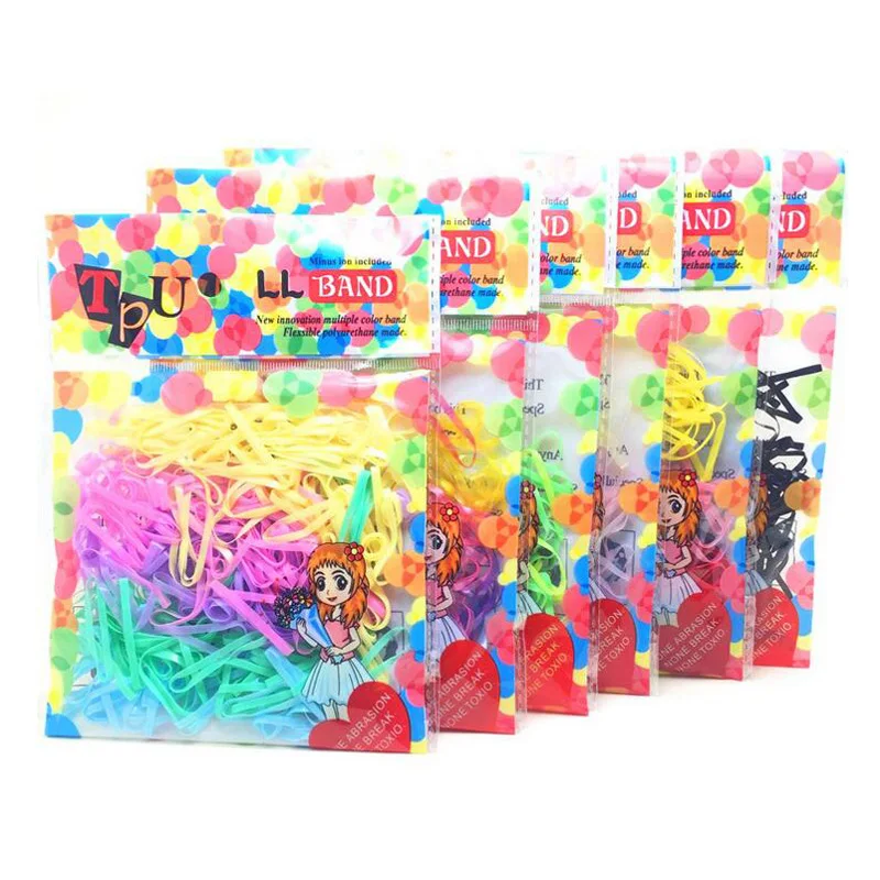 Лот 160 шт./пакет ребенок ТПУ резинки для волос девочек галстук бабочка резинка