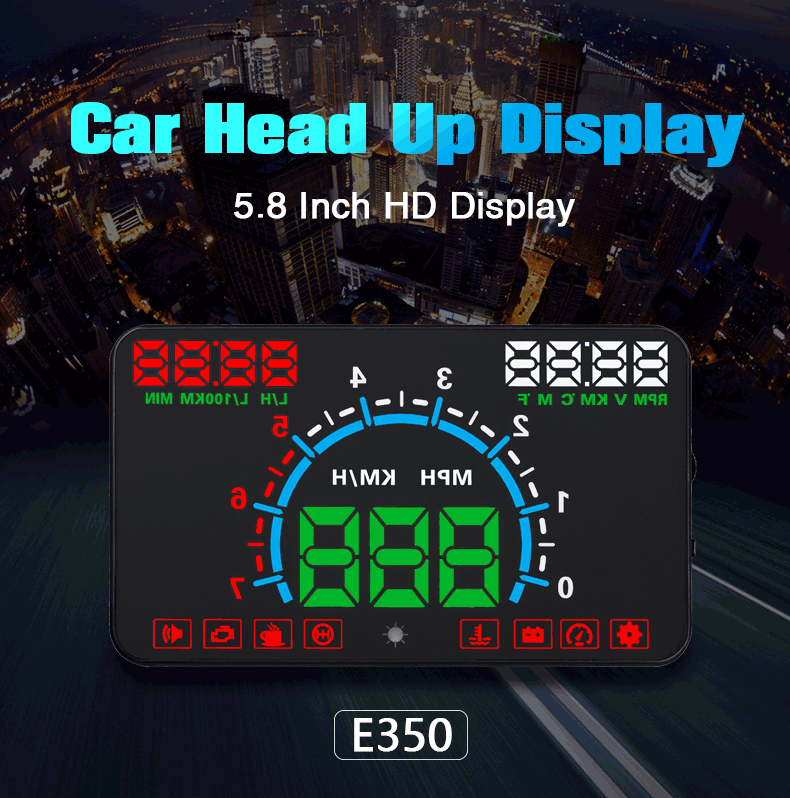 5," Автомобильный концентратор OBD2 дисплей на голову проектор скорости автомобиля Лобовое стекло скорость o Projetor навигация OBD измеритель скорости Hud E350
