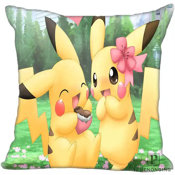 Square Pillowcases Заказная декоративная наволочка Pokemon Pikachu квадратная Наволочка на молнии(с одной стороны) 180522-16 - Цвет: Square Pillowcases