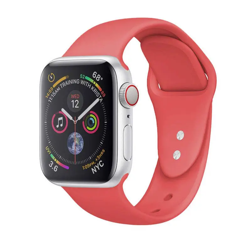 Водонепроницаемый Мягкий Силиконовый ремешок для iWatch 1/2/3/4 серии с двойной