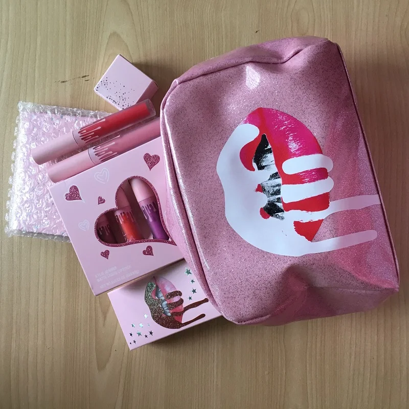 Подарочная коробка, посылка, черный макияж, сумка на день рождения x I want it all pink, ограниченная серия, комплект на день рождения, бронзовый, Kyliner, рождественский подарок