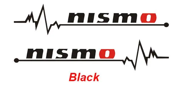 Черный 2шт Автомобильная наклейка NISMO для Nissan Tiida Sunny QASHQAI MARCH LIVINA TEANA X-TRAI - Название цвета: Черный