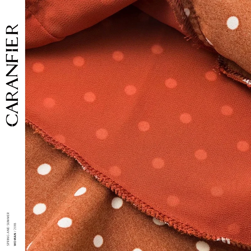 CARANFIER Shorts Women High Waist for Vintage Brown Ruffles Hemline Chiffon Sexy Ladies Summer Female | Женская одежда