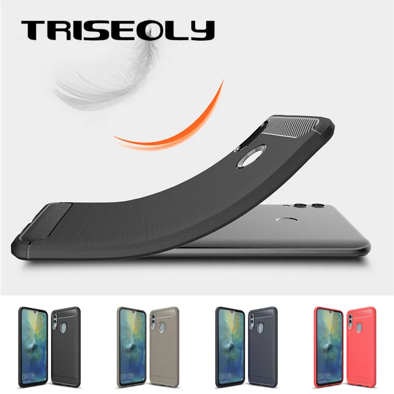 Чехол TRISEOLY для Huawei P Smart 2019 чехол из углеродного волокна силиконовый Funda POT LX1 LX3