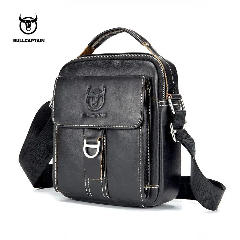 

Bullcaptain Genuine Leather Men Shoulder Bags Brand Small Handbag Business Cowhide Crossbody Messenger Clutch Male Travel JYB030