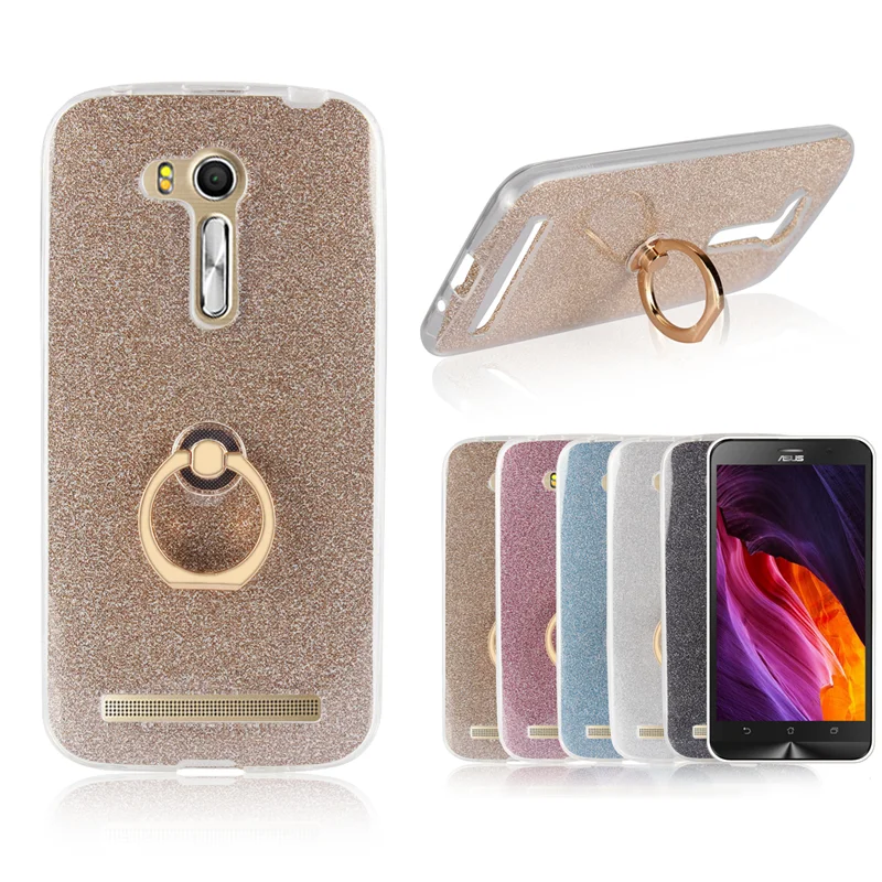 Мягкий чехол из ТПУ для Asus ZB450KL блестящий силиконовый с кольцом Zenfone Go ZB452KG задняя