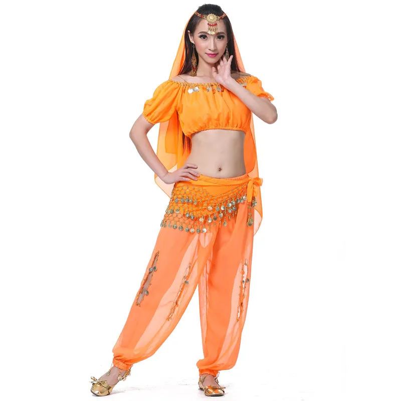 Костюмы для восточных танцев живота 5 шт./компл. комплект женщин одежда индийских