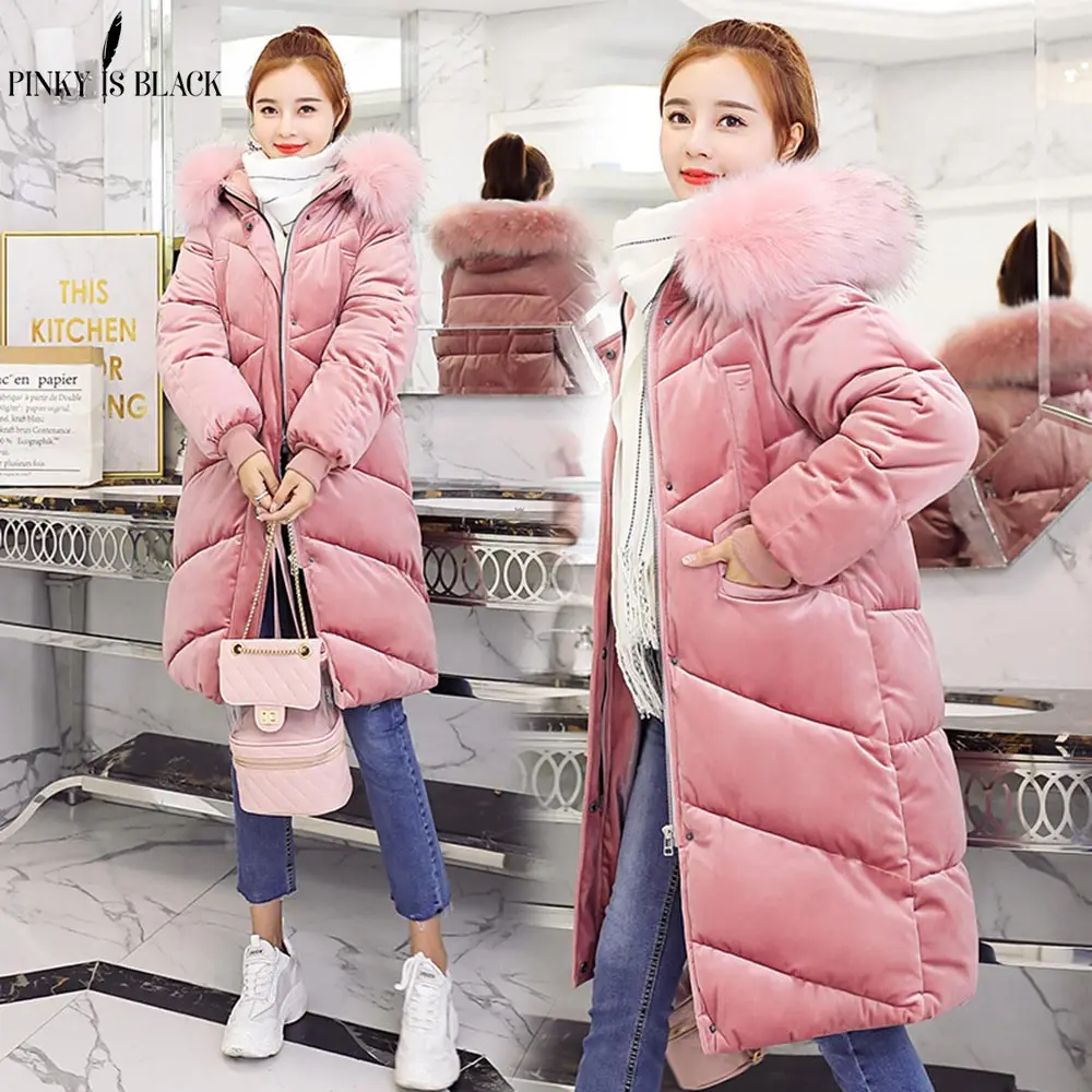 PinkyIsBlack 2019 ватная куртка женская новая зимняя Женский пуховик хлопковая Длинные
