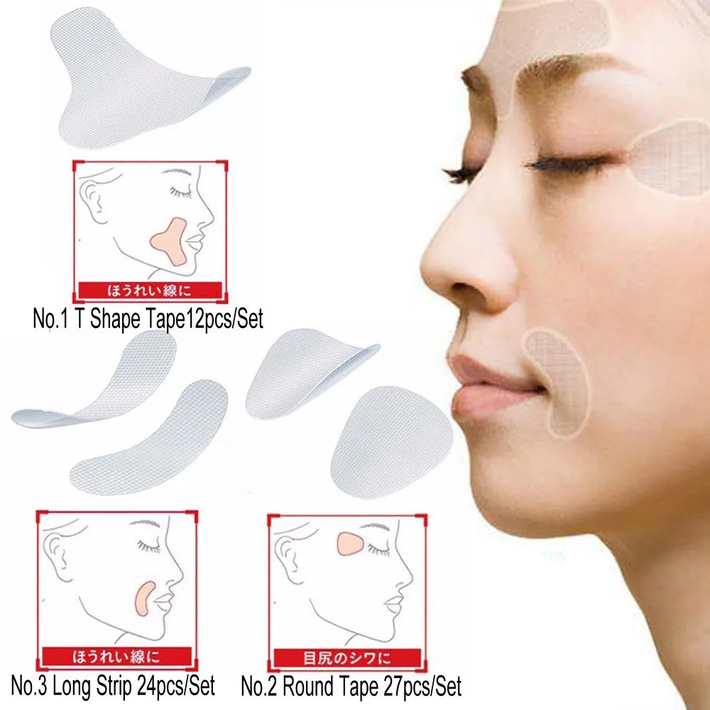 Тонкие наклейки для лица 3 шт. накладки морщин провисание V-образные патчи красоты