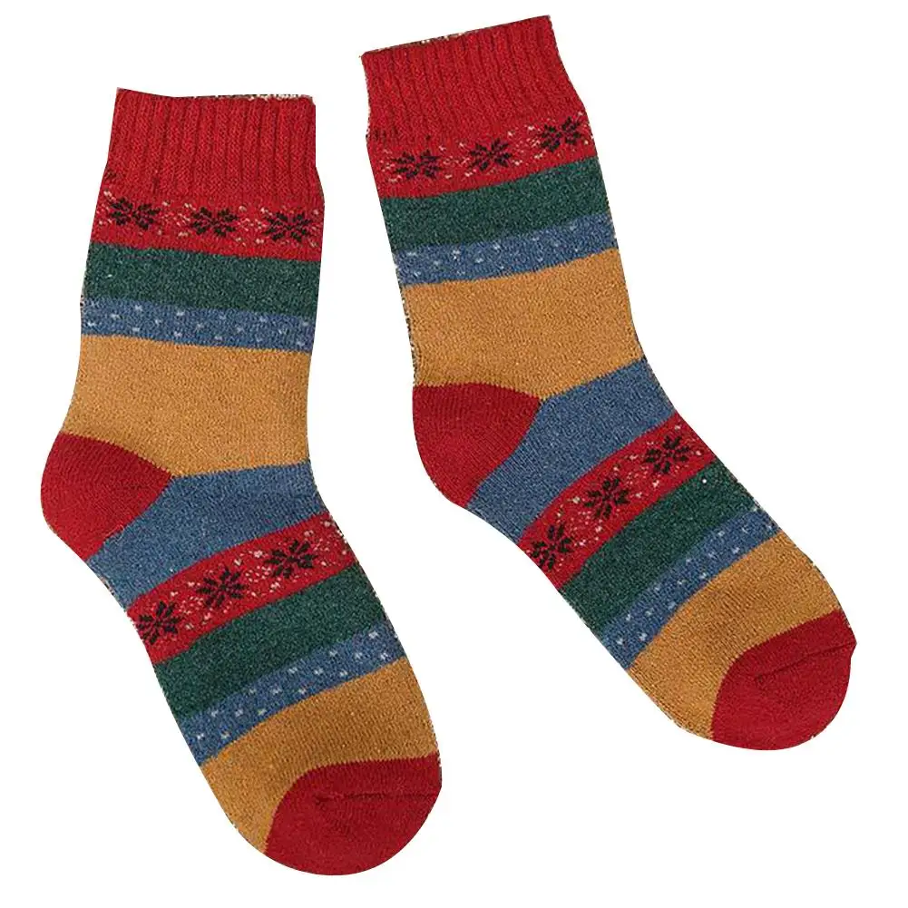 Популярные Модные женские осенне зимние цветные плотные эластичные носки без