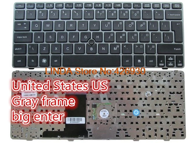 Клавиатура для ноутбука hp EliteBook 2560P 2570P Россия RU/США 701979 001 700948 691658 696693 271|us keyboard|laptop