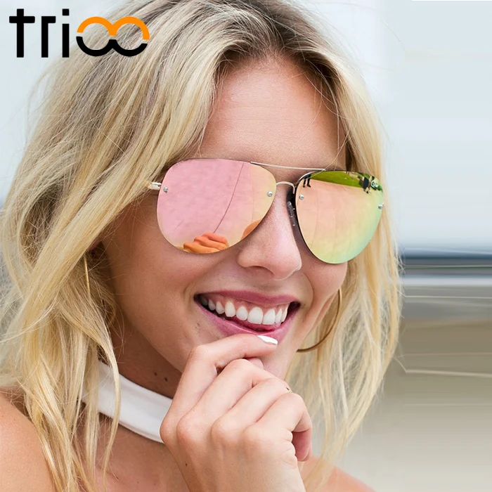 

Солнцезащитные очки женские TRIOO, розовые, зеркальные, антибликовые