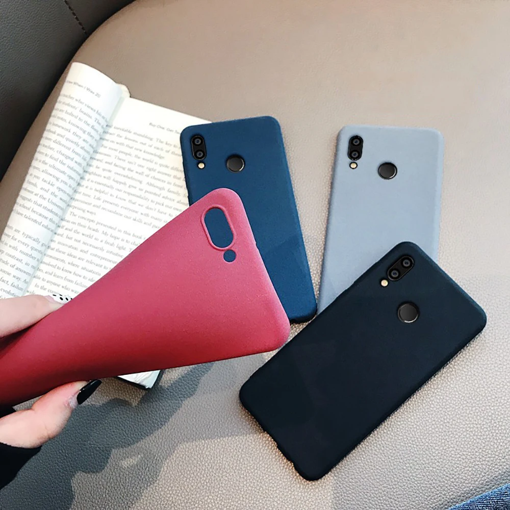 Элегантный очаровательный Матовый ТПУ мягкий чехол для Huawei Y6 Prime Y5 Y7 Prime Y5 lite Y6 Y7 P умный песчаник защитный чехол