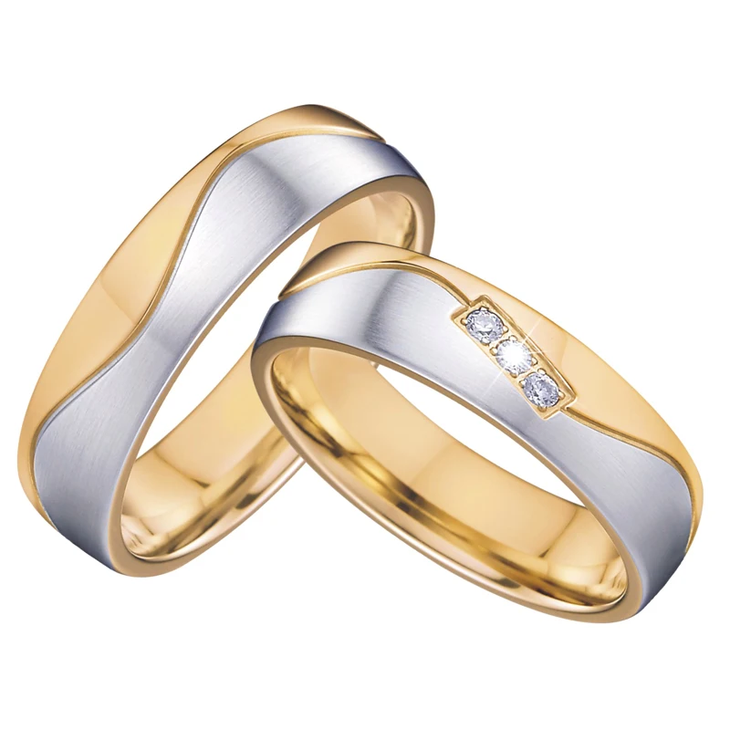 

Love Alliances Wedding Rings Set for Men and Women Gold Color His and Hers Karikagyűrű Pár Anniversary Marriage Couple Jewelry