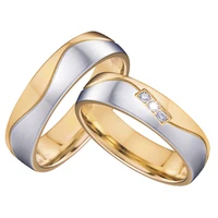 love alliances wedding rings set for men and women gold color his and hers matching anniversary marriage couple ring