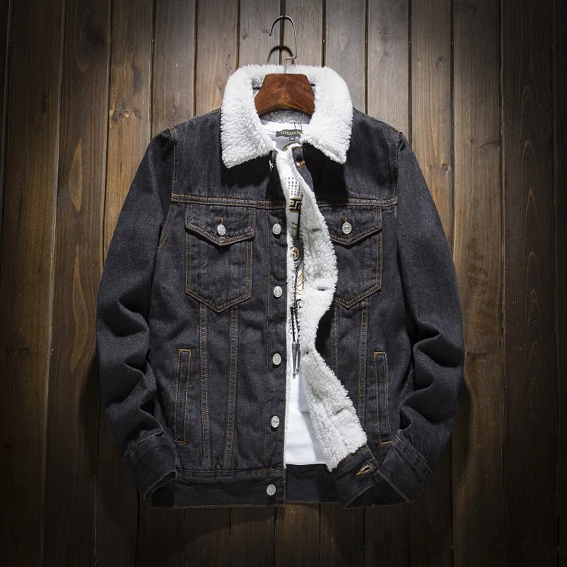 

Men Winter Denim Jackets Thicker Warm Denim Coats Large Size Men Casual Winter Coats Down Jean Jackets Size 6XL