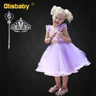 Платье принцессы Белль для маленьких девочек, одежда для вечеринки Красавица и Чудовище, Волшебная Корона, детский Рождественский Костюм