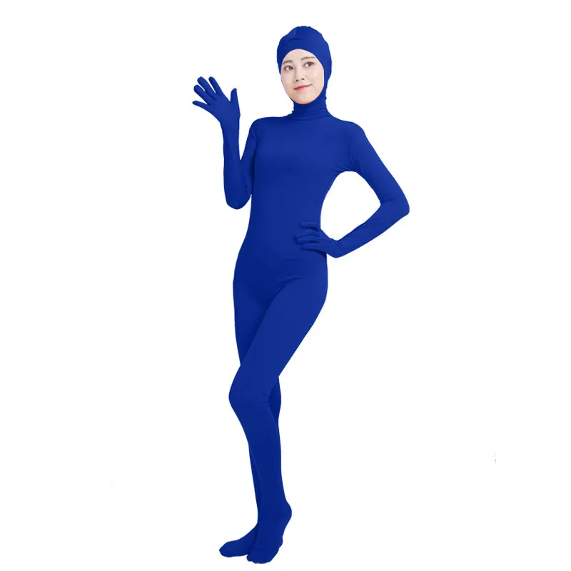 Royal Blue Ensnovo, унисекс, косплей, Zentai, костюмы для женщин и мужчин, для взрослых, с открытым лицом, на все тело, спандекс, зентай-костюм, черный, боди, костюмы для косплея - Цвет: Royal Blue