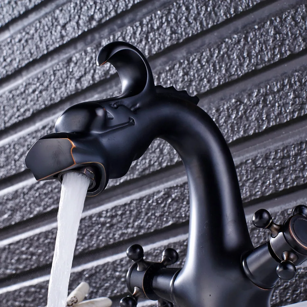 Смеситель для ванной Uythner с масляным покрытием и бронзовым драконом смеситель