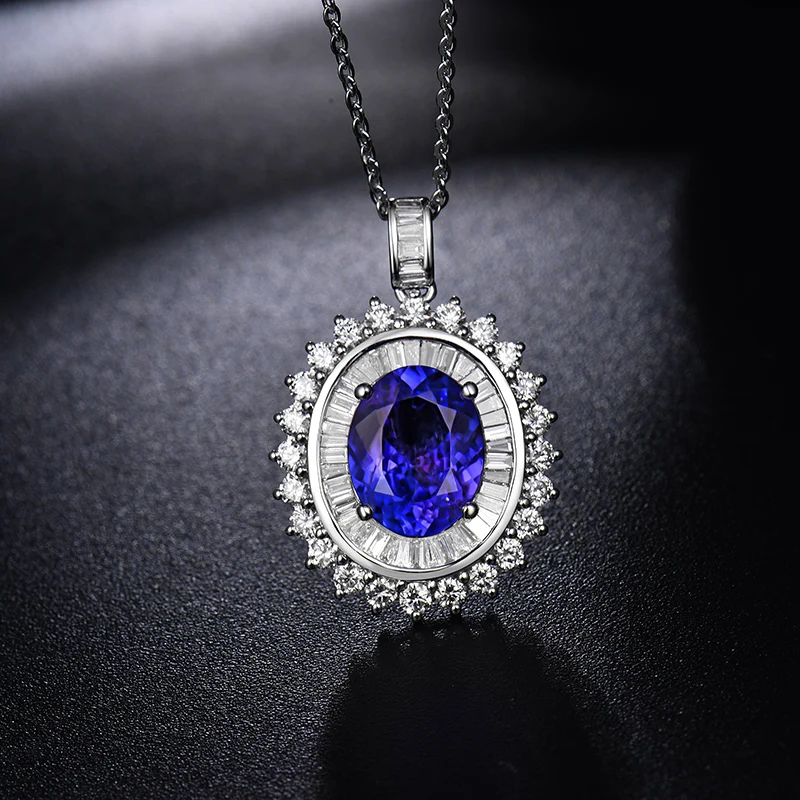 Ожерелье LOVERJEWELRY для женщин Свадебный кулон из натурального танзанита овальной