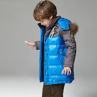 winter children outerwear boy jacket coat kids hoodie warm padded thicken fur duck down jackets for boys parka teenage clothes