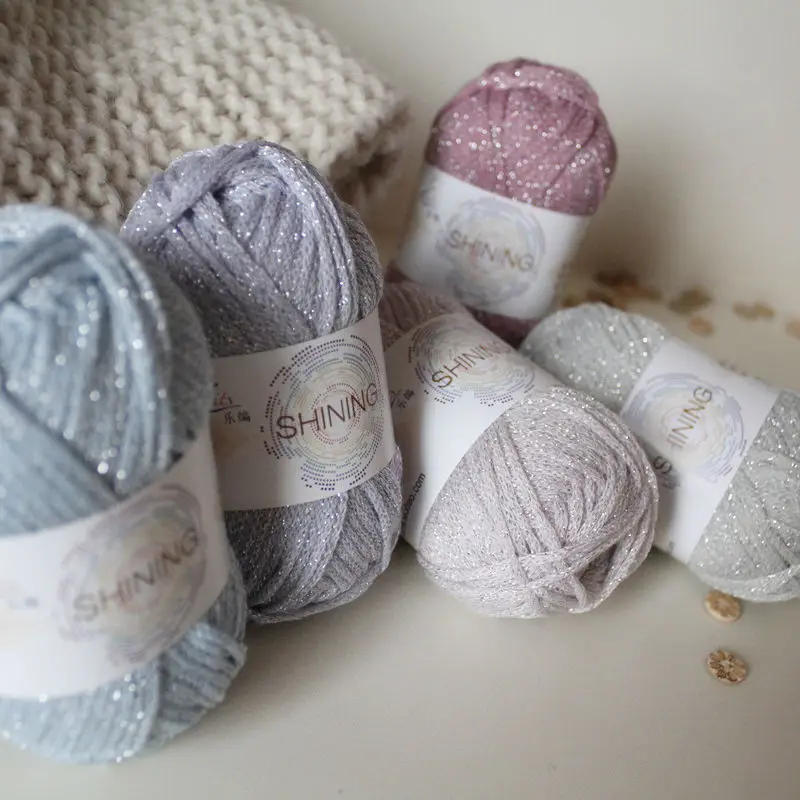 50 г/шар блестящая золотая и серебряная нить необычная сумка для вязания крючком