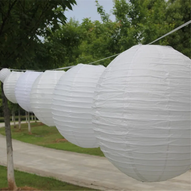 

100 pieces per lot White Chinese Paper Lantern Wedding Children's Birthday Party Baby Shower Hanging Decoration