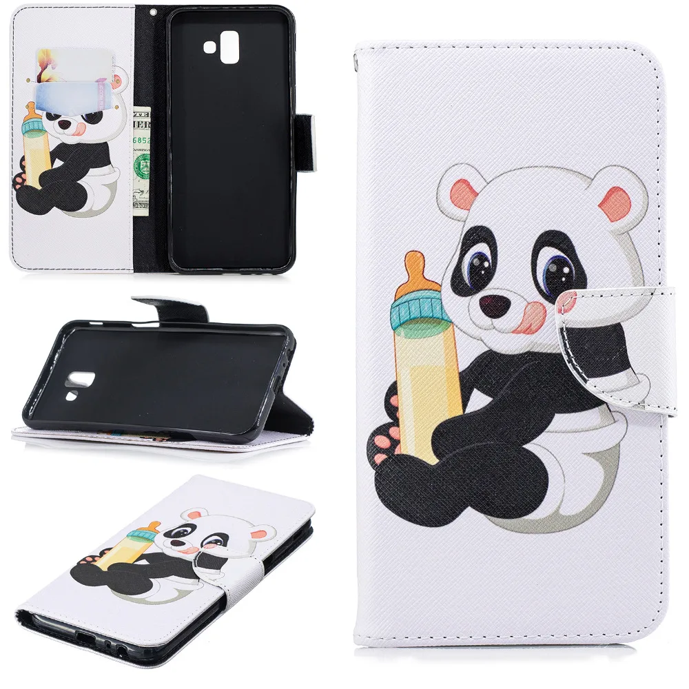 J6() кожаный чехол для samsung galaxy J4 J6 чехол A10 A20E A20 A30 A40 A50 A70 Coque для samsung J6 плюс кошелек флип-чехол