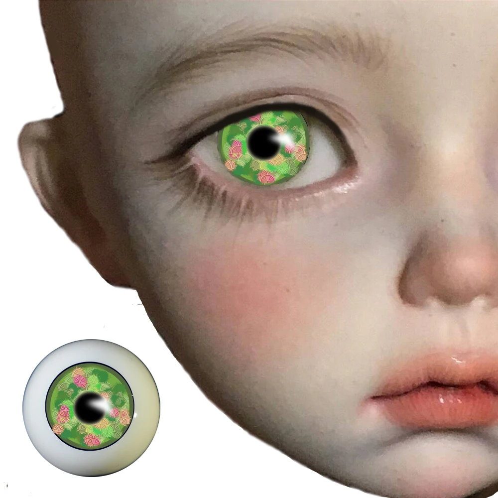 Красочные зеленые красные Глазные яблоки 12 мм 14 16 18 20 22 акриловые BJD кукла ручной