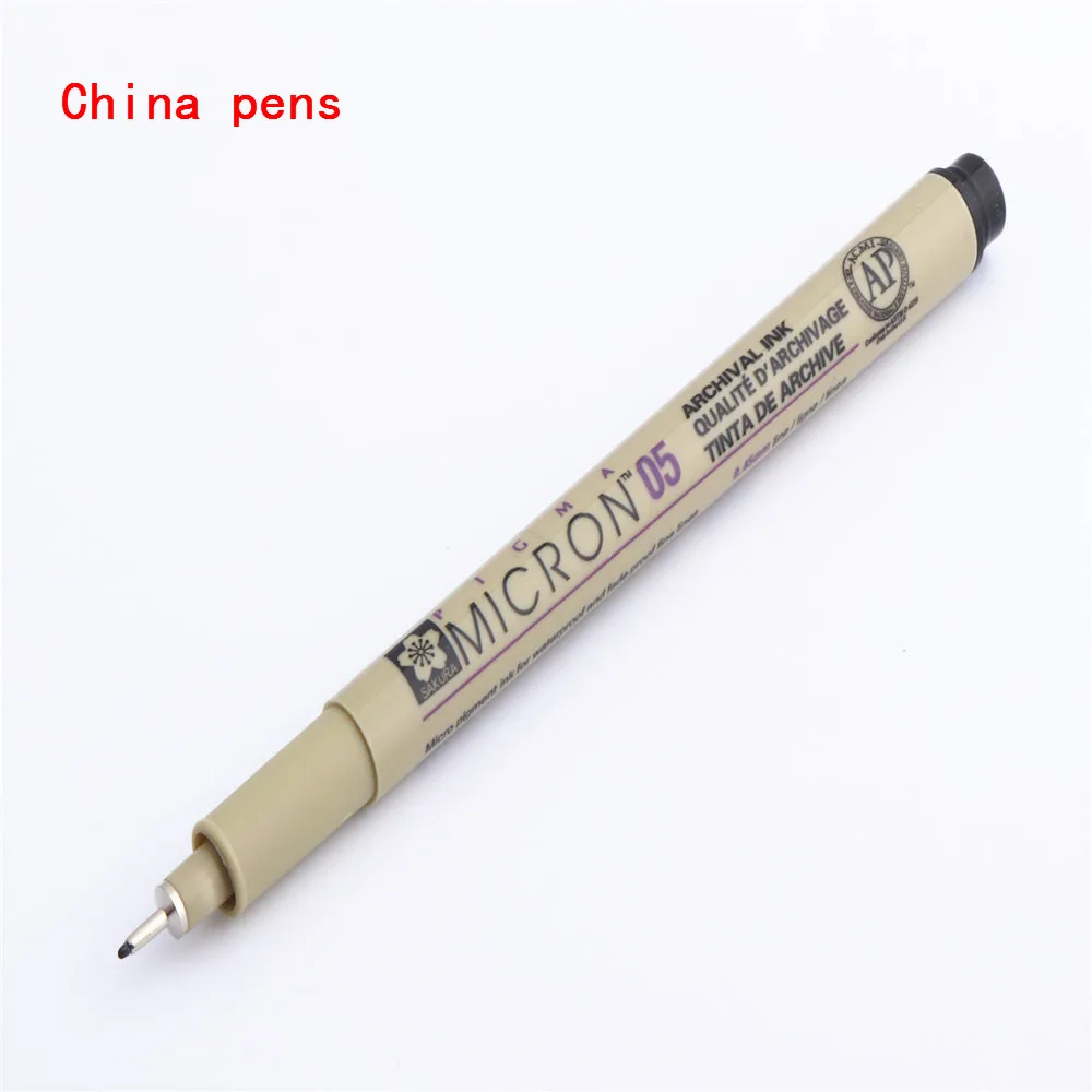12 numbe pigma Micron иглы водонепроницаемые тонкие линии Черный Эскиз маркер ручка для дизайна кисть манга рисунок манга товары для рукоделия