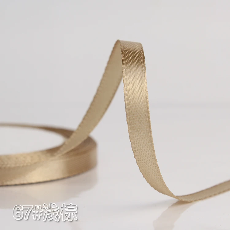 Light Brown 22 метра/рулон 6 мм шелковых атласных лент Свадебная декоративная подарочная упаковка аксессуары DIY ручной работы обратно в школу ленты - Цвет: Light Brown