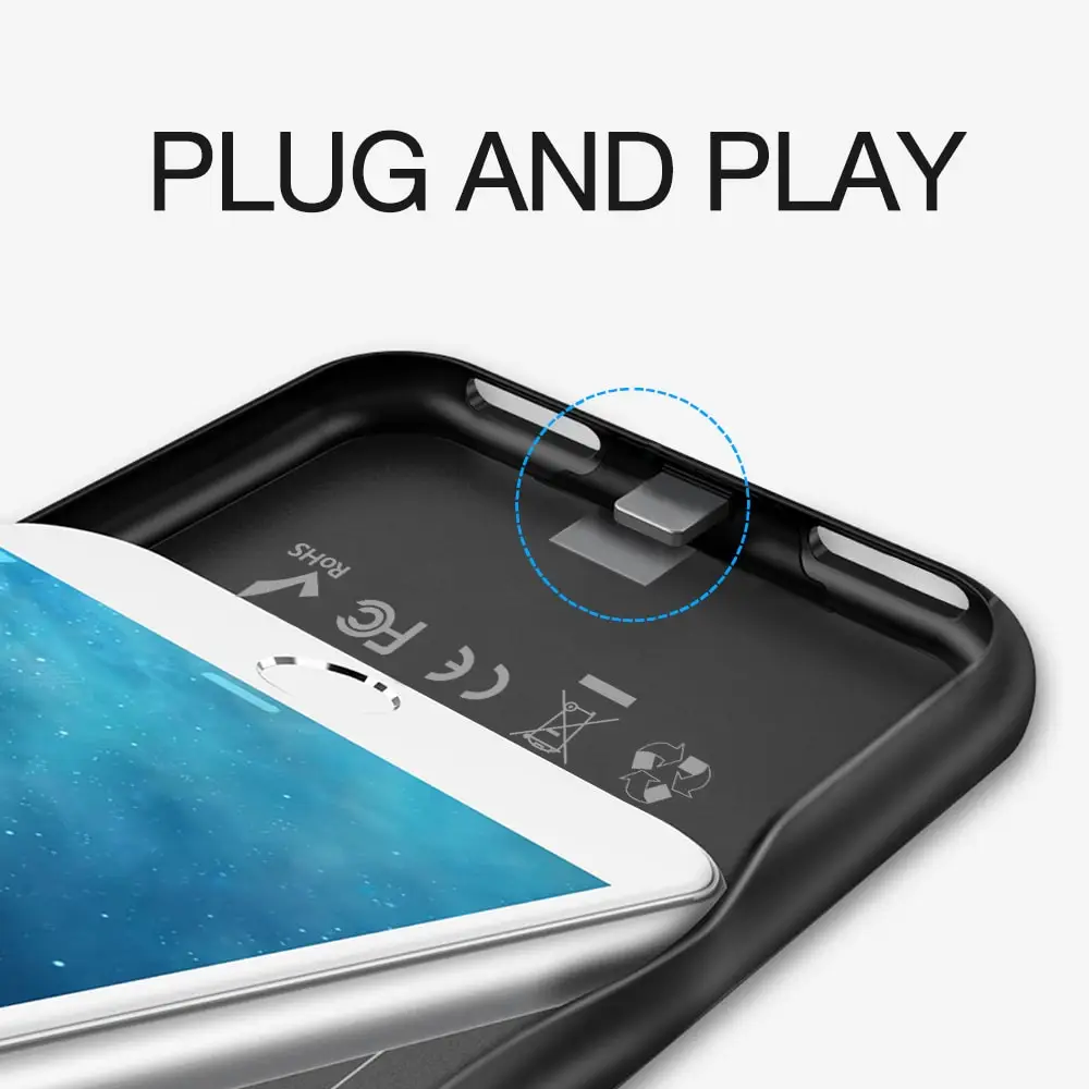 Ультратонкий чехол для зарядного устройства Birdroom iPhone 6 6S Plus 2700/3700 мАч умный