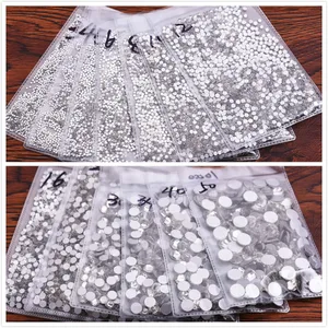 Кристально прозрачные стеклянные украшения для ногтей ss3 ss4 ss5 ss6 ss8 ss10 ss16 ss20 ss30 ss34 ss50, стеклянные стразы для ногтей без исправлений