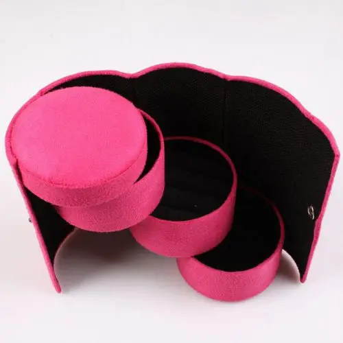 Лидер продаж шикарный бархатный 3-слойный Дорожный Чехол для ювелирных изделий