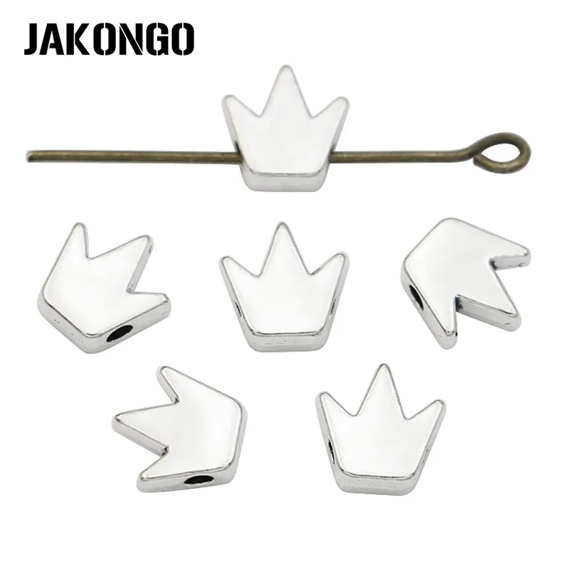 JAKONGO разделительные бусины в форме короны античное серебряное покрытие