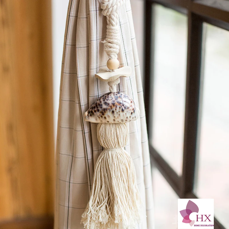 Бесплатная доставка (2 шт./лот) натуральный занавес бандаж корпус и раковины