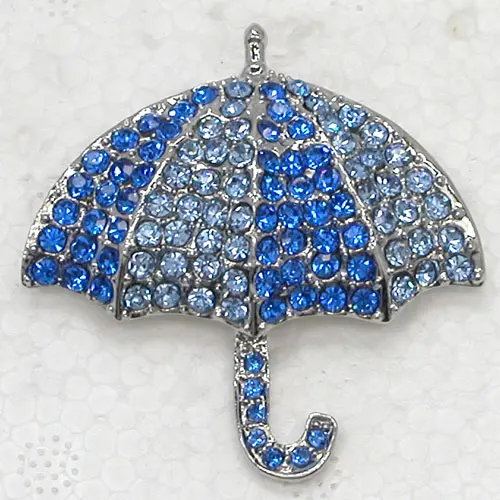 

Blue Rhinestone Parasol Umbrella Pin brooches C997 B