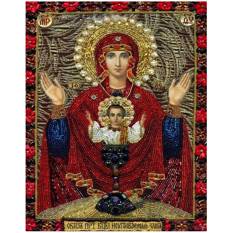 Diy Алмазная вышивка крестиком на рисунке Религия икона лидер рукоделие мозаика