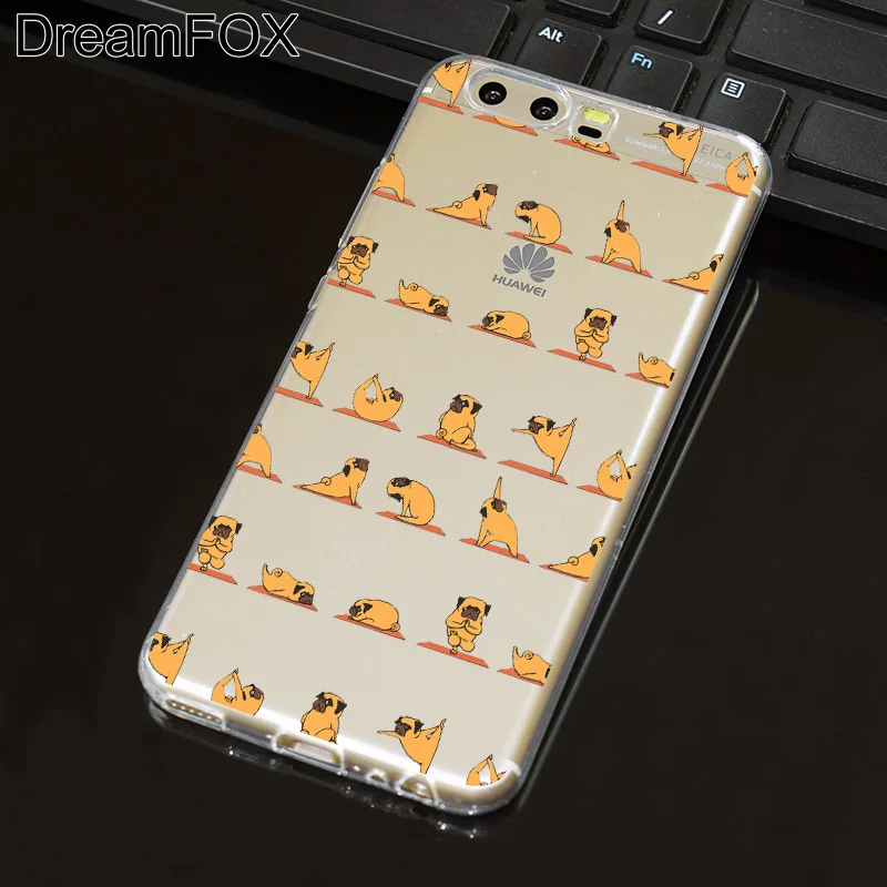 DREAMFOX L575 милая собака мопс Мягкий ТПУ силиконовый чехол для Huawei P8 P9 P10 Lite Plus 2017 Honor 8