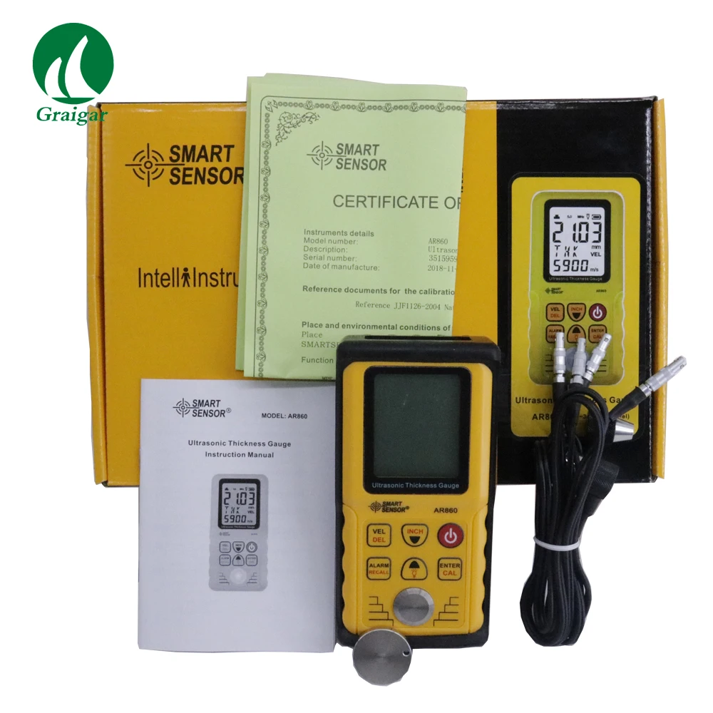 Sound Velocity Meter Smart Sensor AR860 Ultrasonic Thickness Gauge