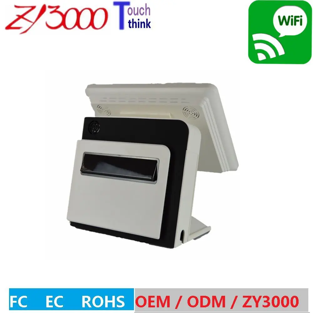 I3 4010 8g 128g SSD WIFI 15 дюймов емкостный сенсорный экран все в одном POS терминал с