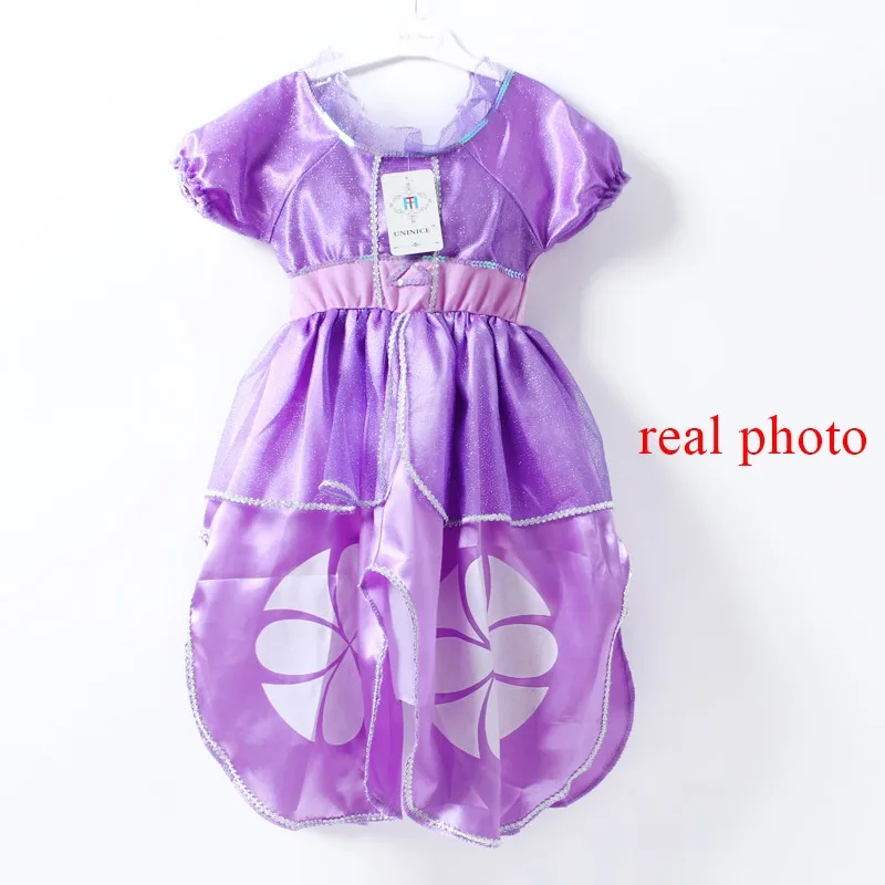 Платье принцессы Софии Костюм для девочек Фиолетовое Пышное с большими